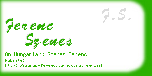 ferenc szenes business card